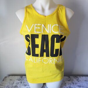 Vintage Alstyle Yellow Venice Beach California tank top Black White Yellow